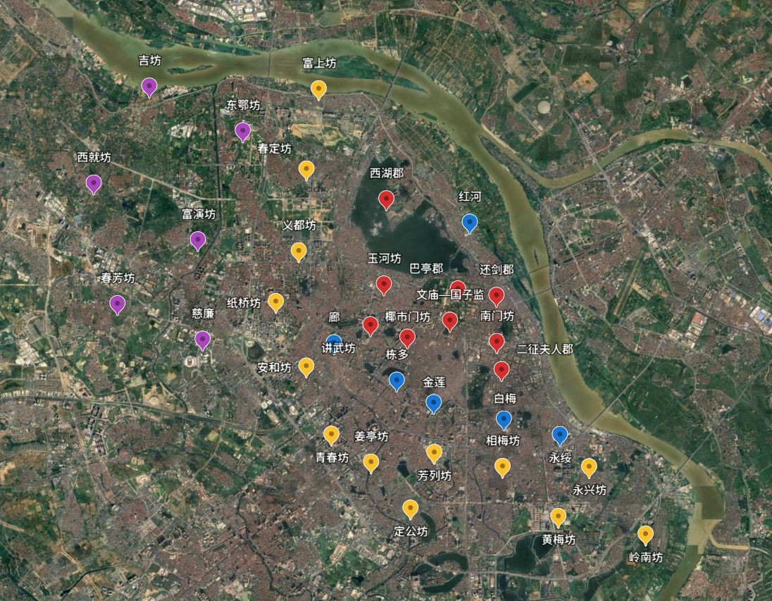 河内市2026年拟议地价表（区域1-4）地理位置