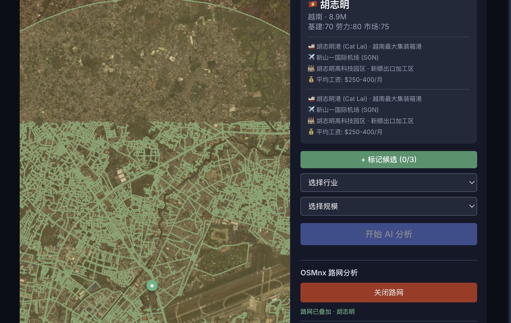 问道选址分析向导空间分析截图